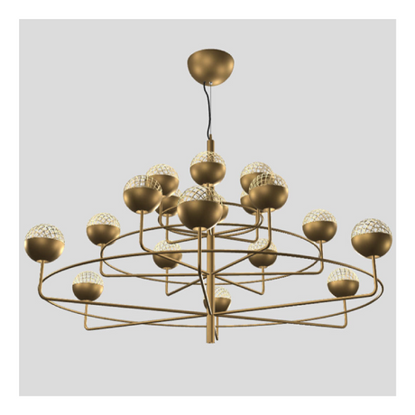 Round Metal Mesh Chandelier 18+1 | Masiero Iglù | Italianfurniture.com