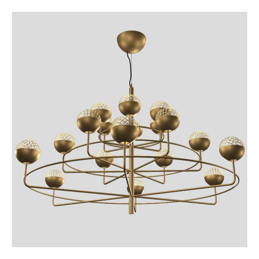 Round Metal Mesh Chandelier | Masiero Iglù