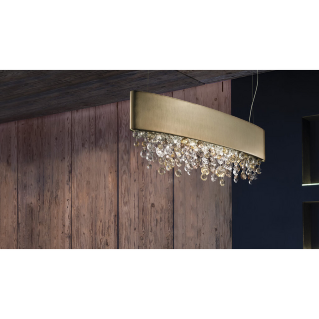 Pendant Embellished Linear Hanging Lamp XS | Masiero Olà | Italianfurniture.com