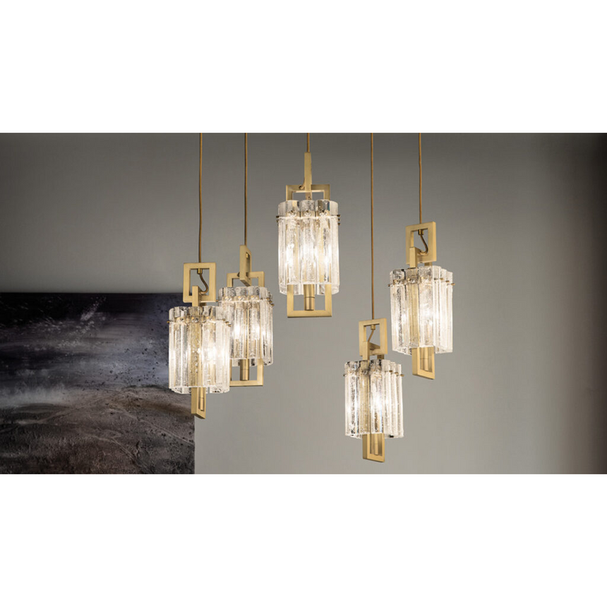 Glass Strips 5-Light Hanging Lamp | Masiero Crek | Italianfurniture.com