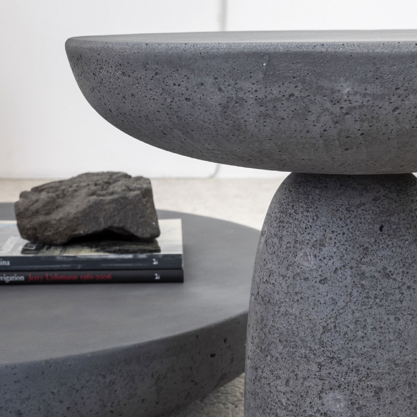 Wax-Finished Concrete Side Table | Mogg Olo | Italianfurniture.com