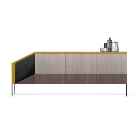 Asymmetric Wooden 4-Door Sideboard | Mogg Ritratti | Italianfurniture.com