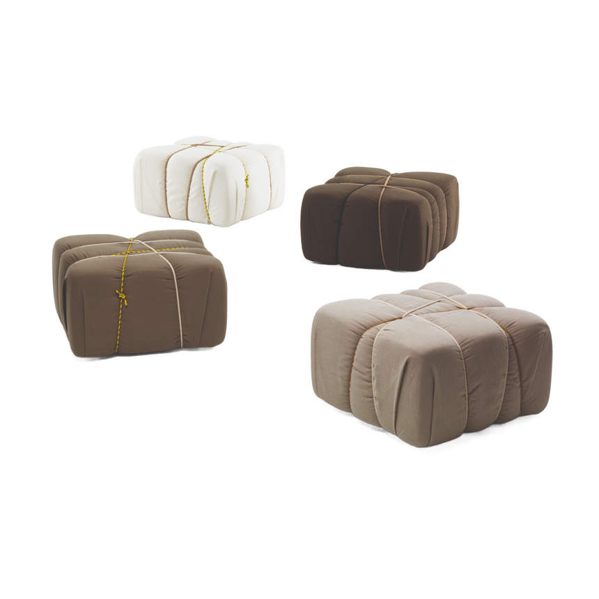 Rope-Tied Padded Ottoman | Mogg Che Pakko | Italianfurniture.com