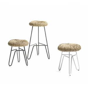 Straw-Padded Accent Stool | Mogg Donut | Italianfurniture.com