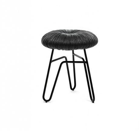 Straw-Padded Accent Stool | Mogg Donut | Italianfurniture.com