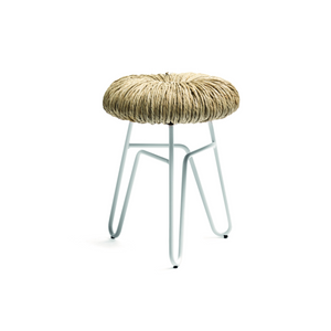 Straw-Padded Accent Stool | Mogg Donut | Italianfurniture.com