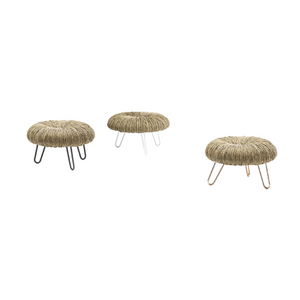 Straw-Padded Accent Stool | Mogg Donut | Italianfurniture.com