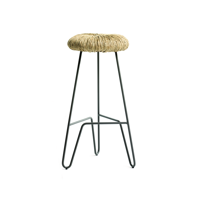 Straw-Padded Counter Stool | Mogg Donut | Italianfurniture.com