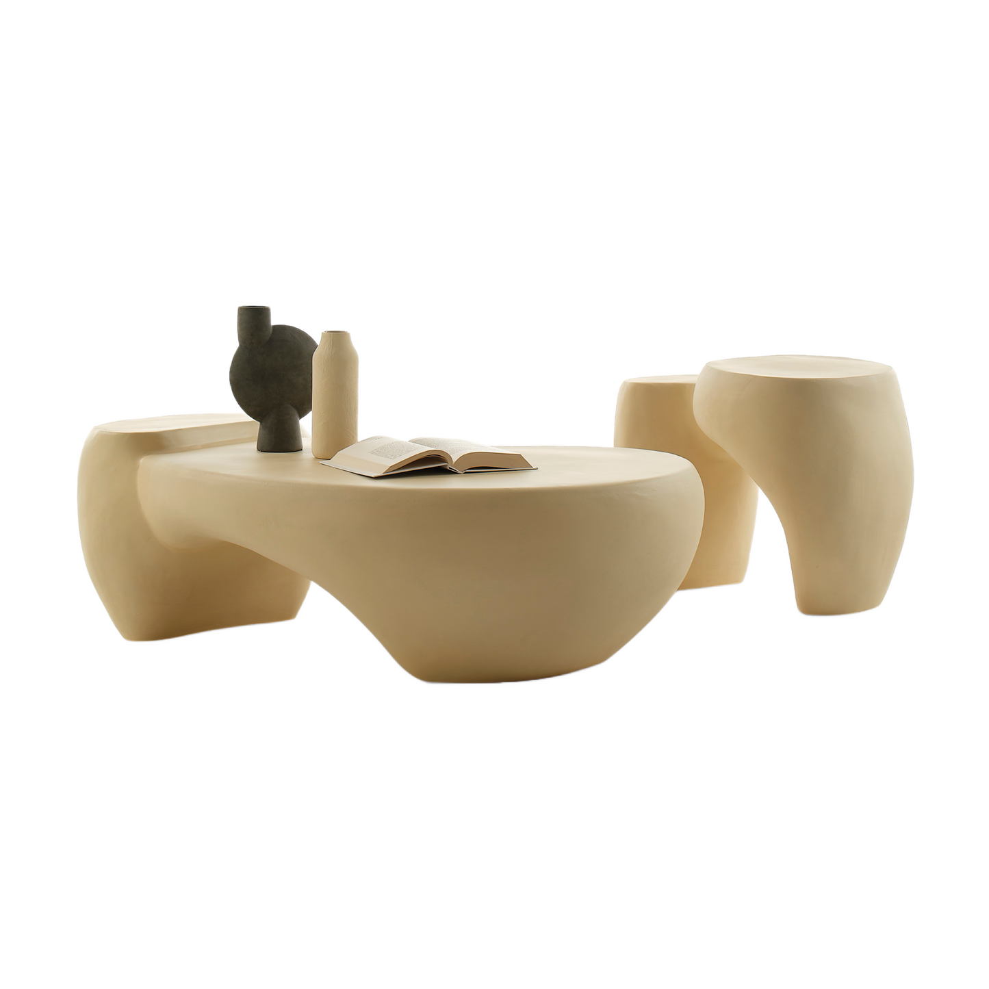 Organic-Shaped Stoneware Coffee Table | Mogg Dune | Italianfurniture.com