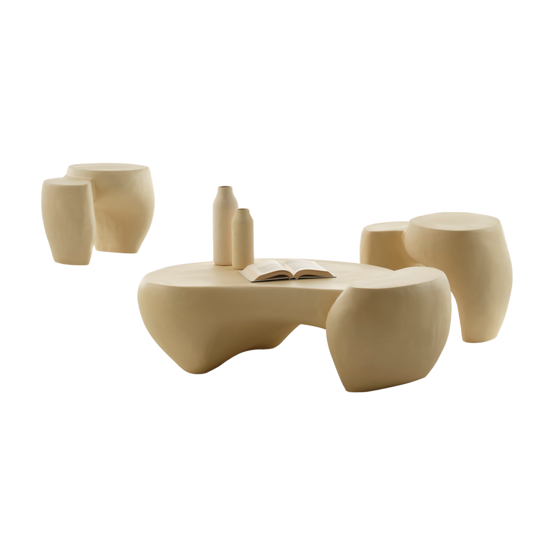 Organic-Shaped Stoneware Coffee Table | Mogg Dune | Italianfurniture.com