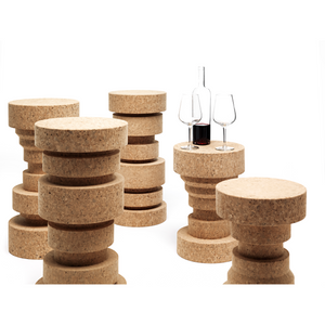 Turned Cork Accent Stool | Mogg King&Queen | Italianfurniture.com