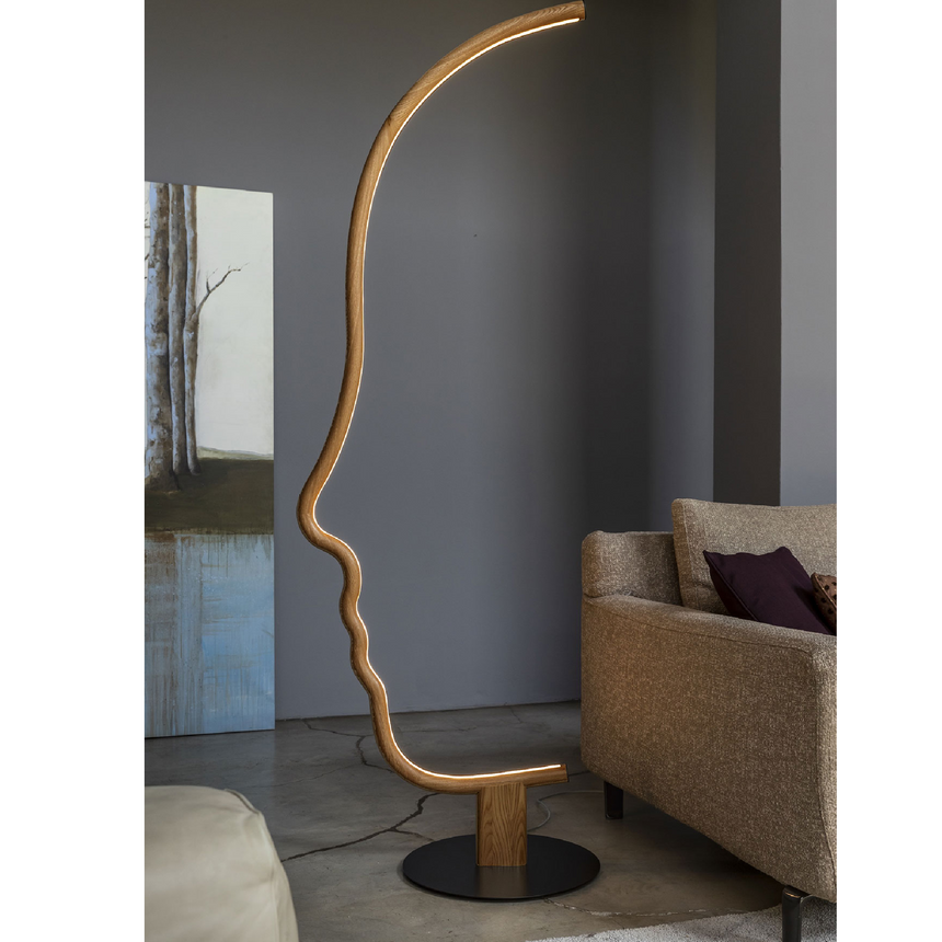 Solid Wood Graphic Floor Lamp | Mogg Vis a Vis | Italianfurniture.com