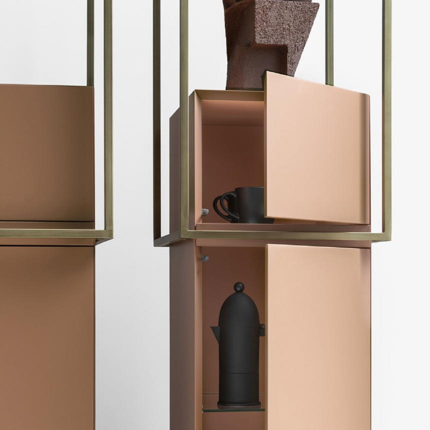 Metal-Framed Contemporary Pillar Storage | Mogg Zoom| ItalianFurniture.com