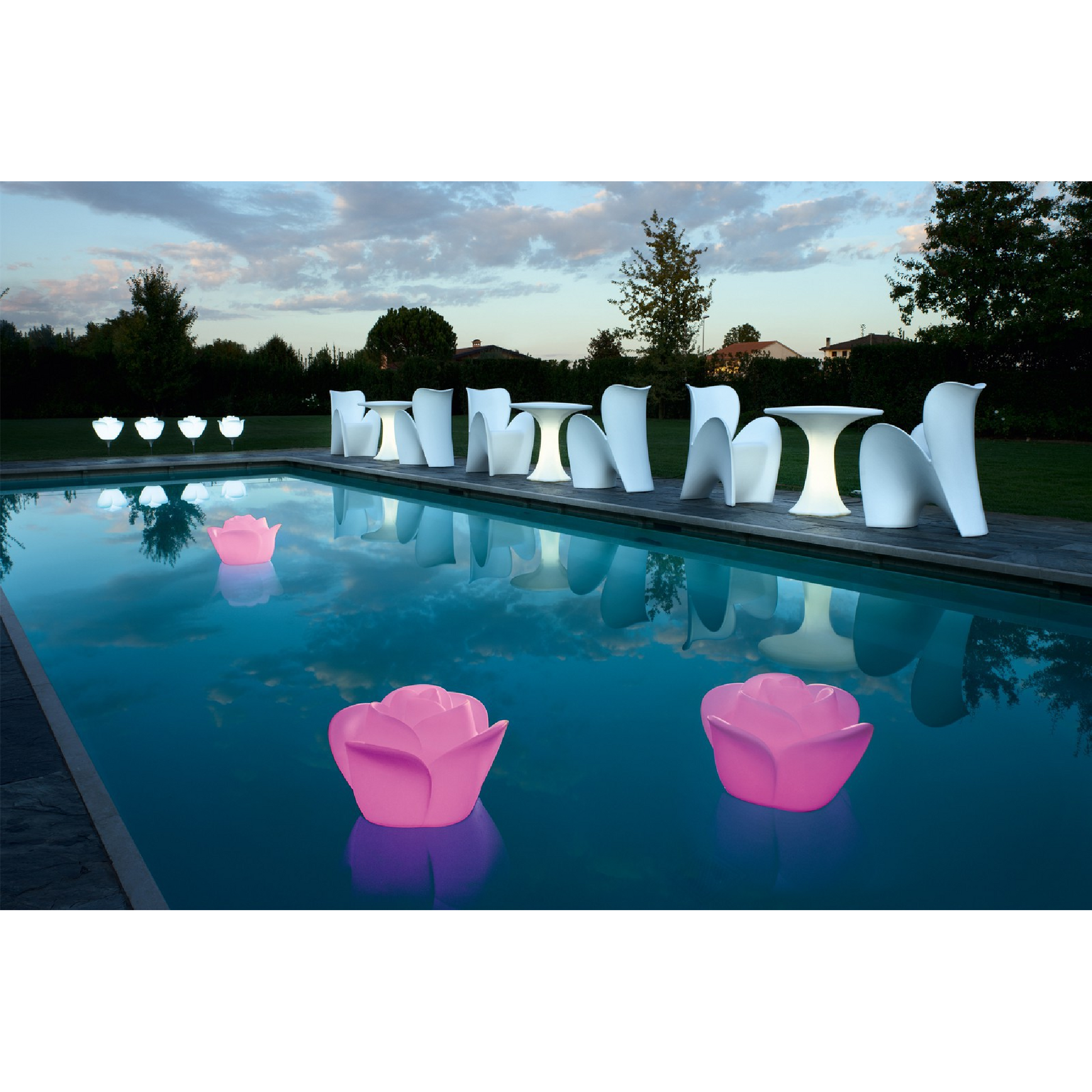 White Rose Garden Floating Light | Myyour Baby Love | Italianfurniture.com