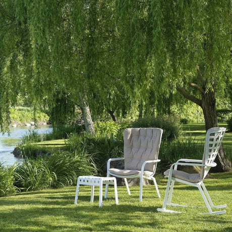 Square Perforated Outdoor Footstool | Nardi Poggio
