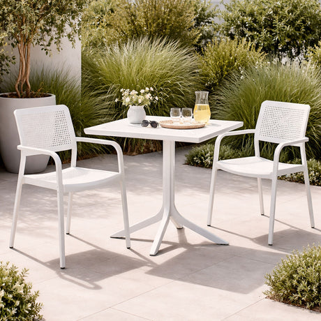 Perforated Square 4-Spoke Outdoor Table | Nardi Clip