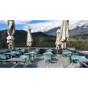 Perforated Square 4-Spoke Outdoor Dining Table | Nardi Clip