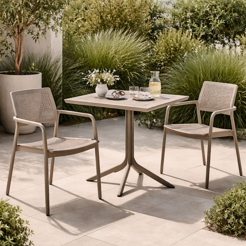 Perforated Square 4-Spoke Outdoor Dining Table | Nardi Clip