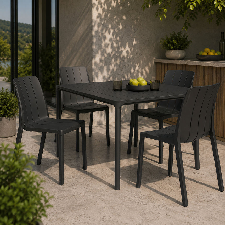 Slatted Outdoor Monobloc Dining Chair | Nardi Tiberina
