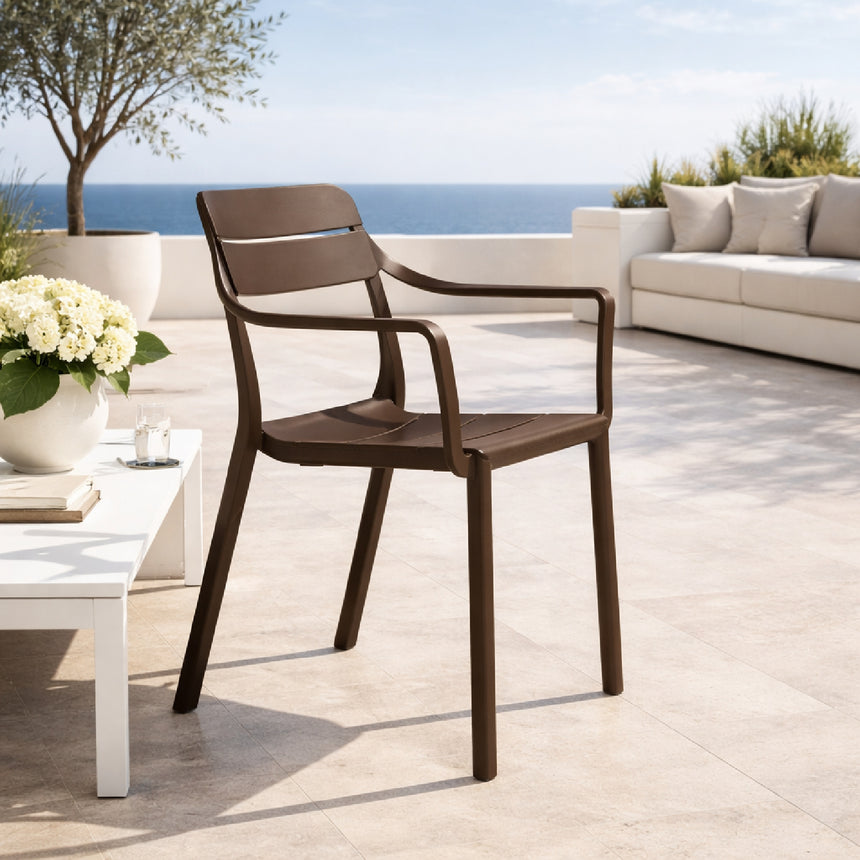 Fiberglass Monobloc Outdoor Dining Armchair | Nardi Cassia