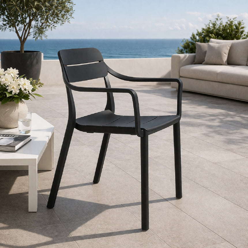 Fiberglass Monobloc Outdoor Dining Armchair | Nardi Cassia