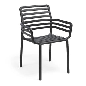 Slatted Outdoor Monobloc Dining Armchair | Nardi Doga