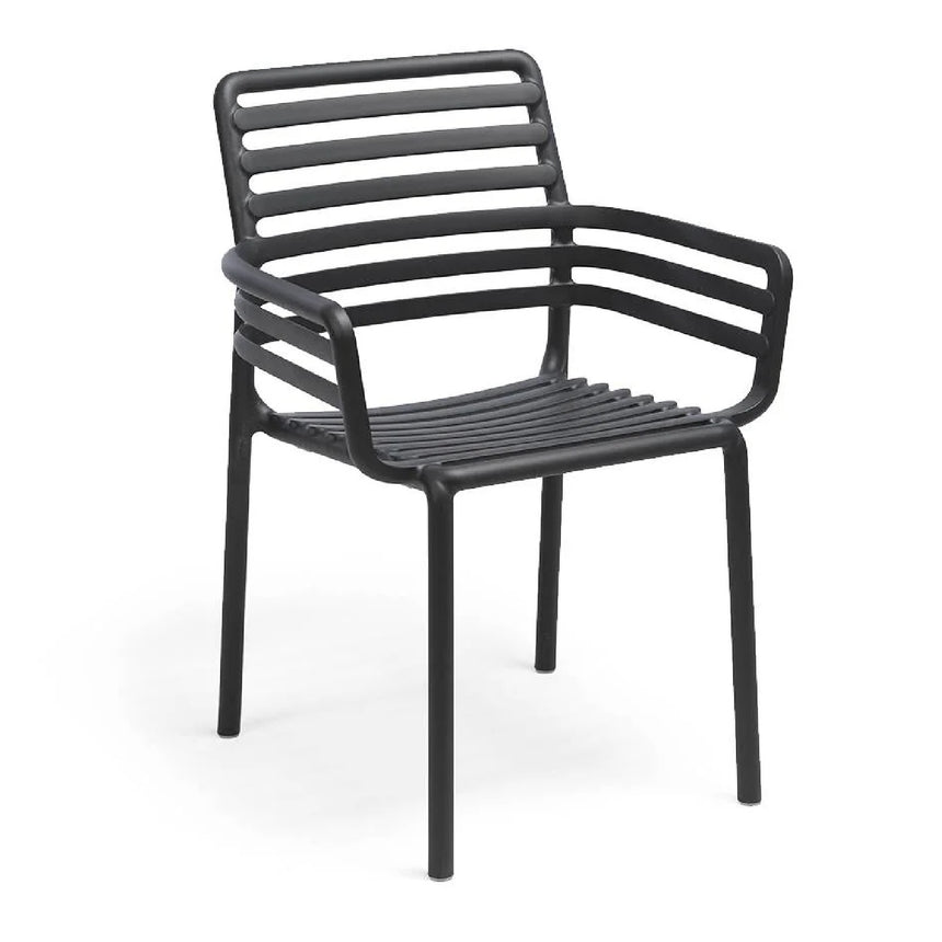 Slatted Outdoor Monobloc Dining Armchair | Nardi Doga