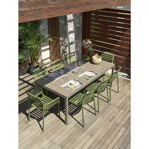 Slatted Outdoor Monobloc Dining Armchair | Nardi Doga