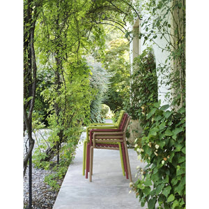 Slatted Outdoor Monobloc Dining Armchair | Nardi Doga