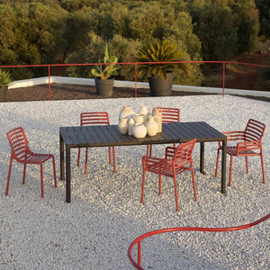 Slatted Outdoor Monobloc Dining Chair | Nardi Doga