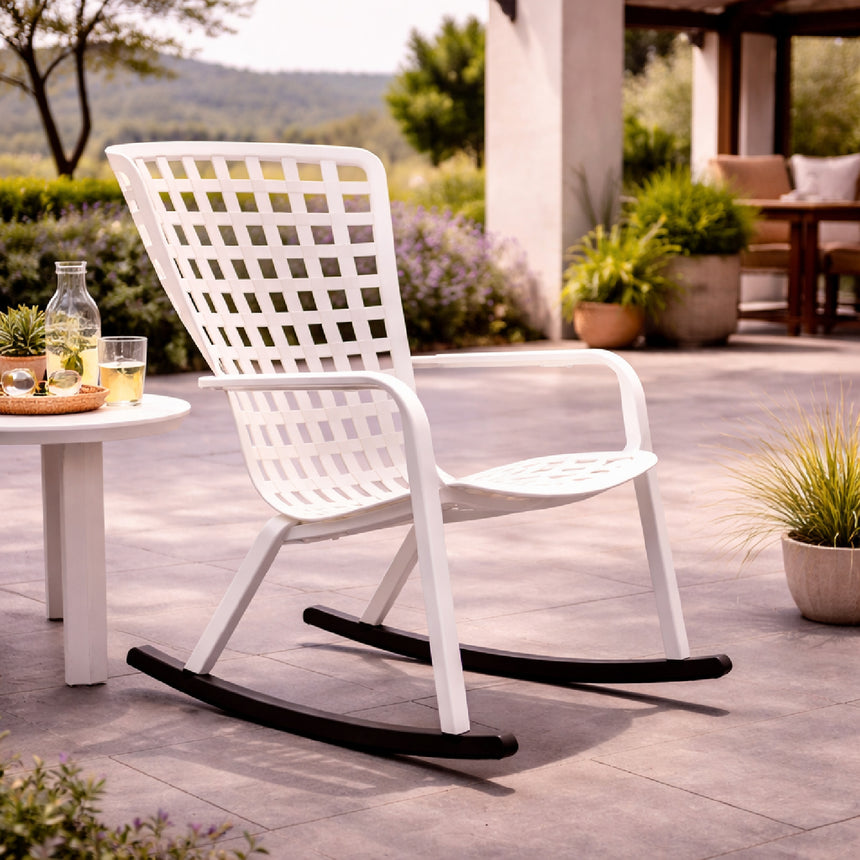 Square Perforated Reclining Outdoor Armchair | Nardi Folio