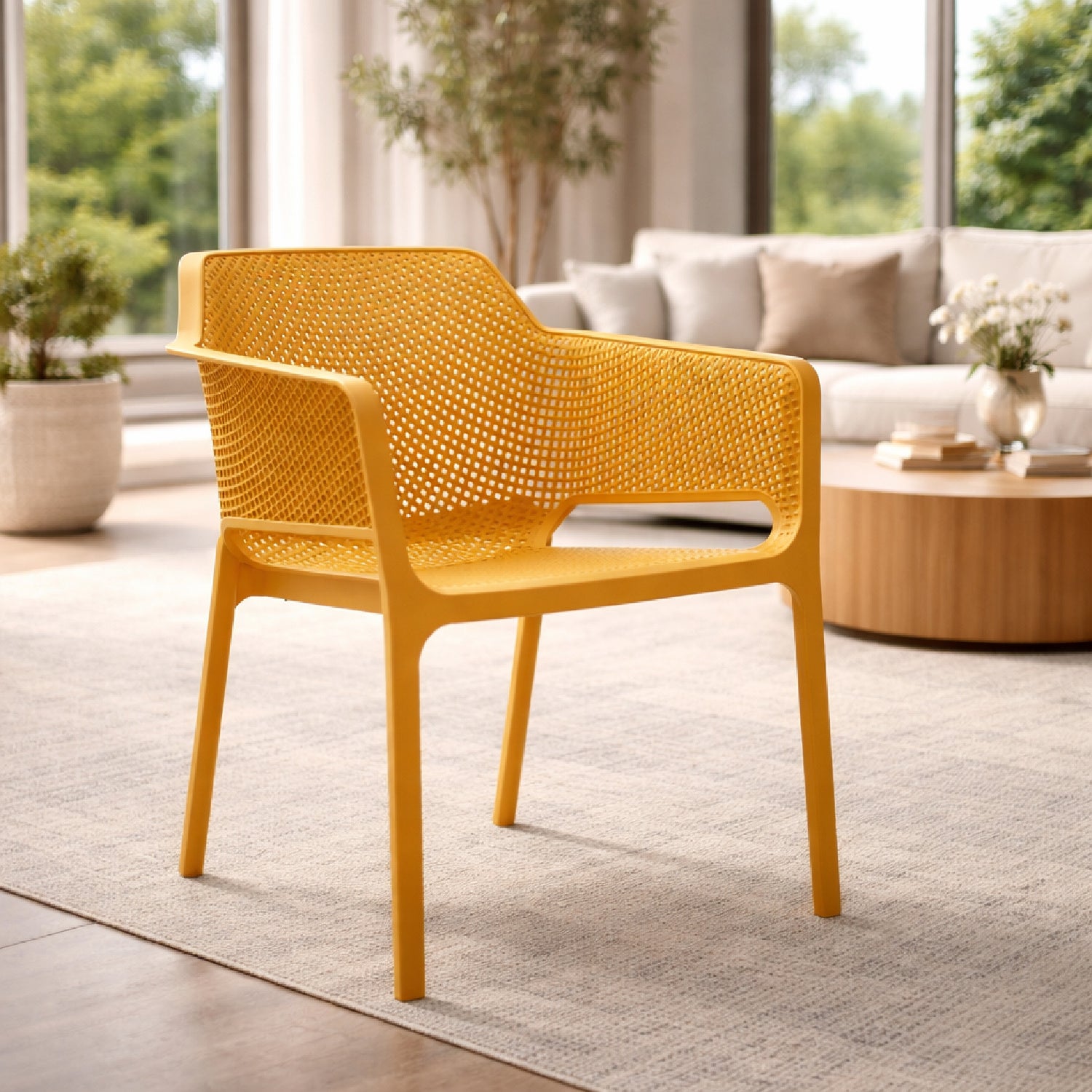 Square Perforated Outdoor Dining Armchair | Nardi Net | Italian