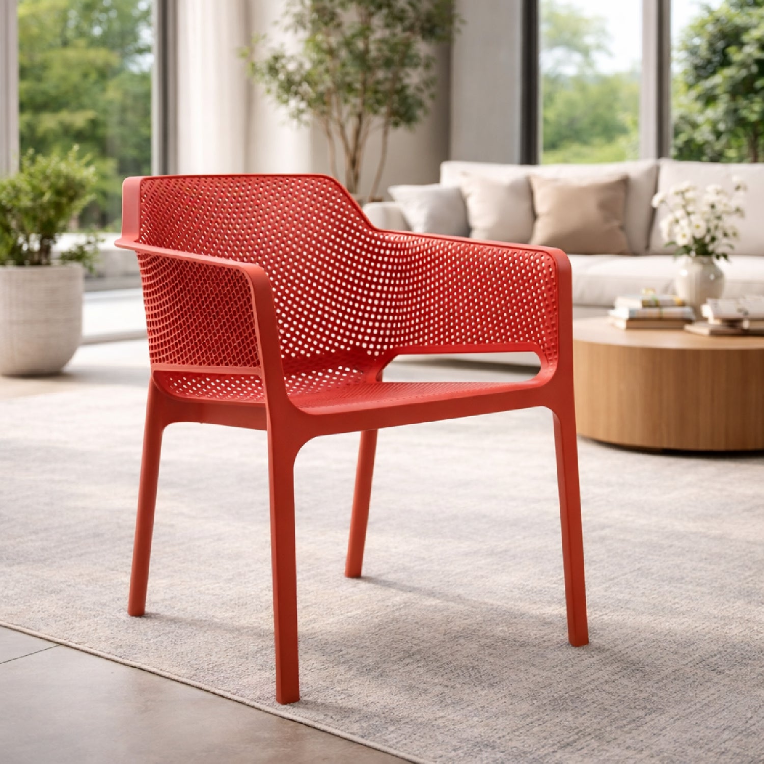 Square Perforated Outdoor Dining Armchair | Nardi Net | Italian