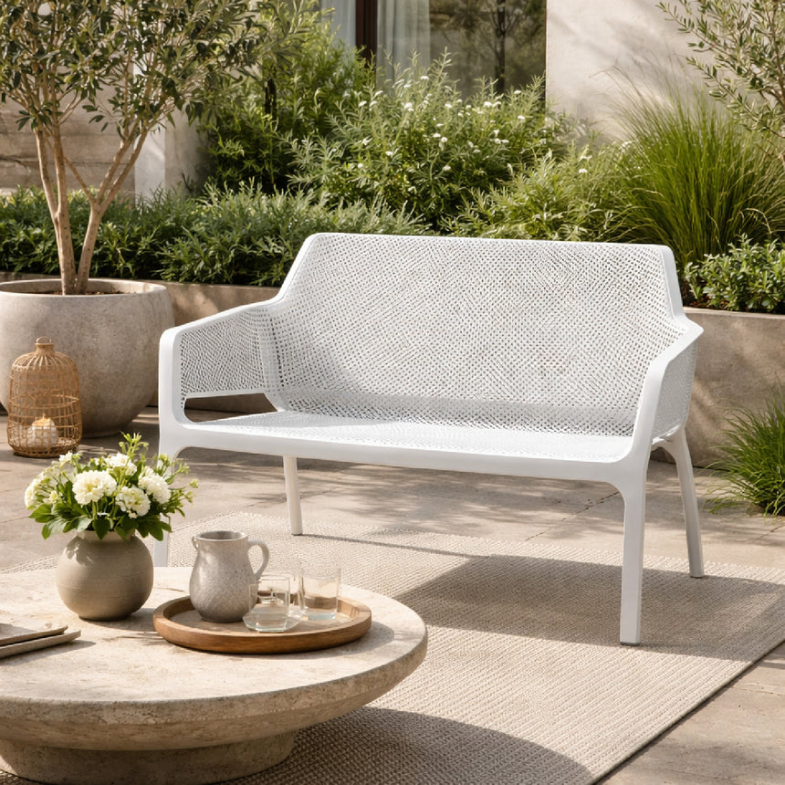 Outdoor Perforated 2-Seater Bench | Nardi Net | Italianfurniture.com