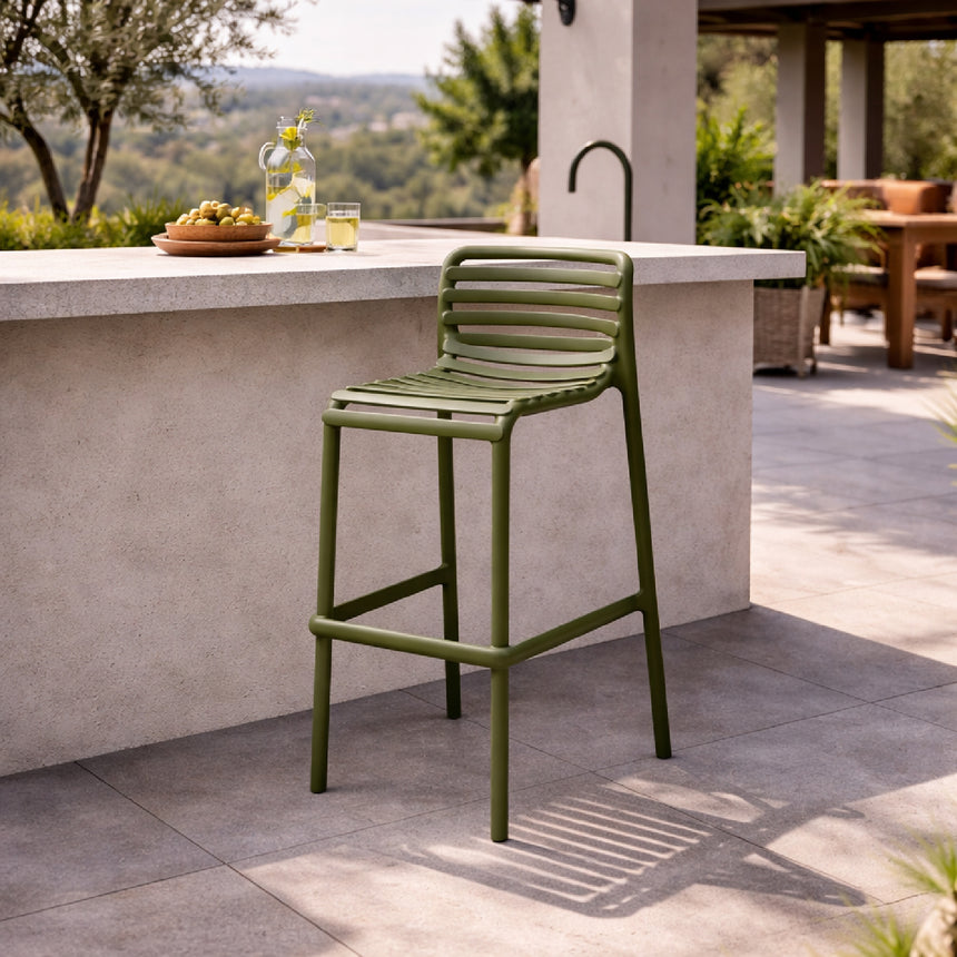Slatted Outdoor Bar Stool | Nardi Doga
