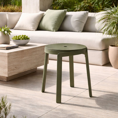 Regenerated Fiberglass Round Outdoor Stool | Nardi Stack Mini