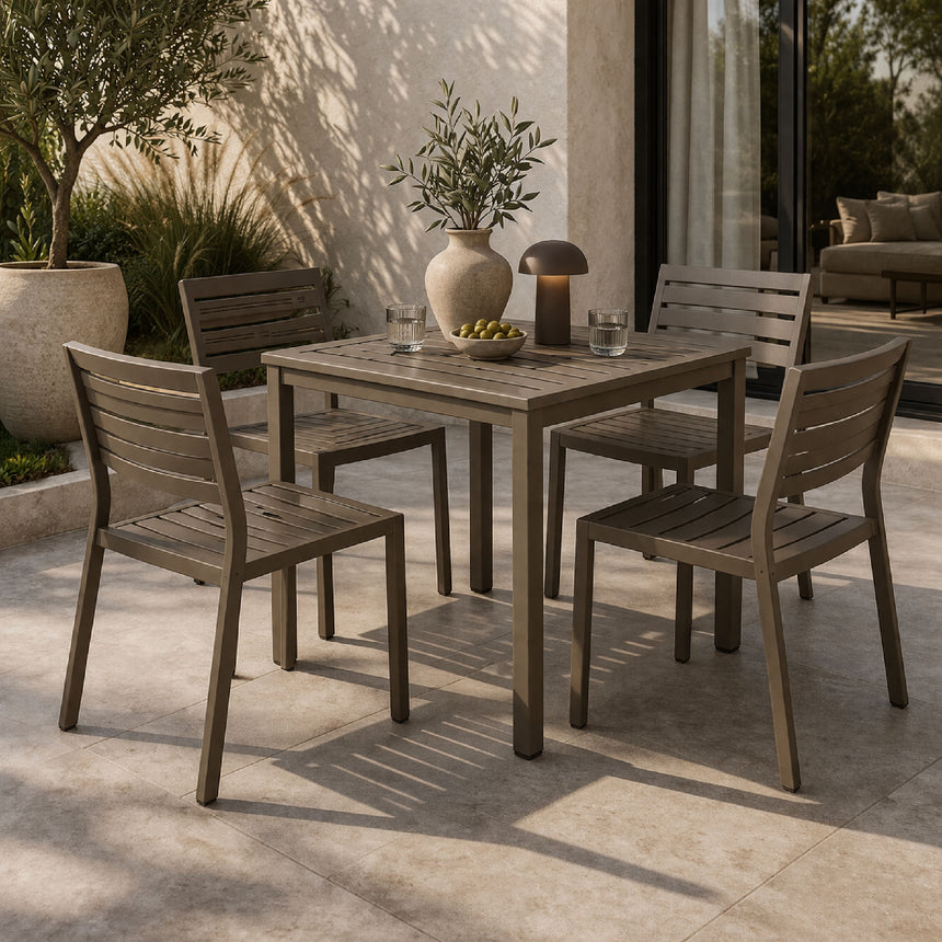 Square Slatted Outdoor Dining Table | Nardi Cube