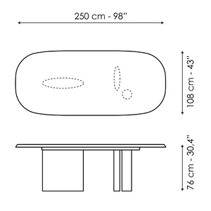 Asymmetrical Black Dining Table | Bonaldo Padiglioni | Italianfurniture.com