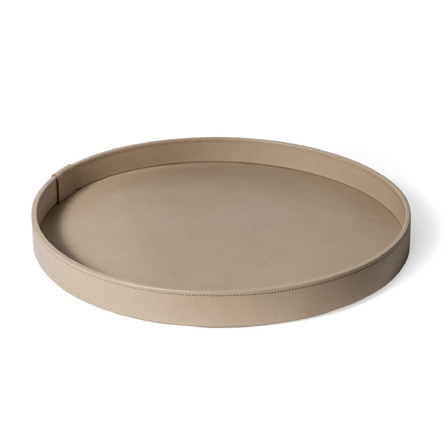 Calfskin Leather Round Tray | Pinetti Gea | Italianfurniture.com