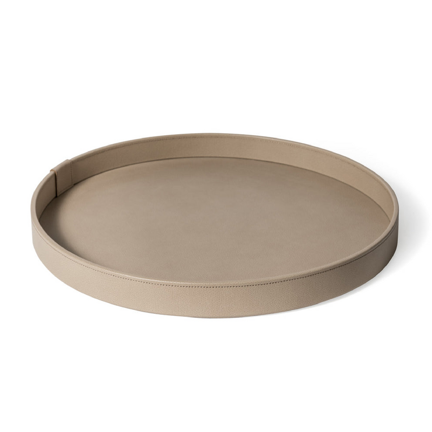 Calfskin Leather Round Tray | Pinetti Gea | Italianfurniture.com