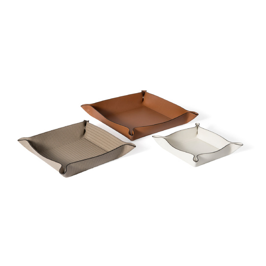 Square Leather Trinket Tray | Pinetti | Italianfurniture.com