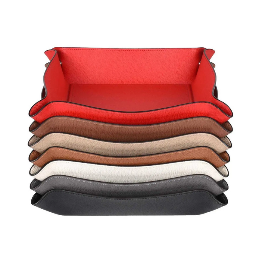 Square Leather Trinket Tray | Pinetti | Italianfurniture.com