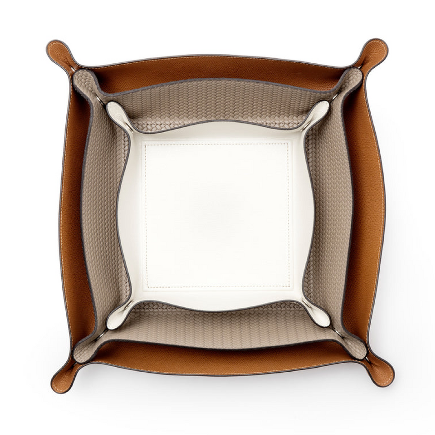 Square Leather Trinket Tray | Pinetti | Italianfurniture.com