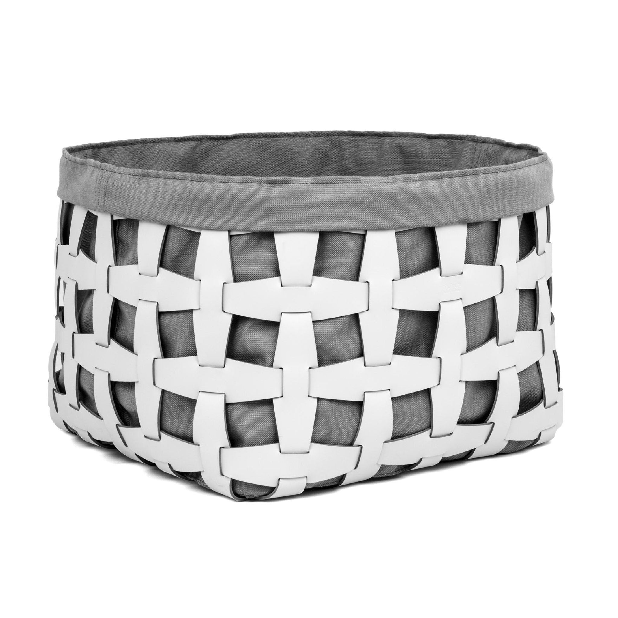 Handwoven Leather Basket L | Pinetti Hook | Italian Furniture