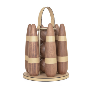 Walnut Wood Bowling Set | Pinetti | Italianfurniture.com