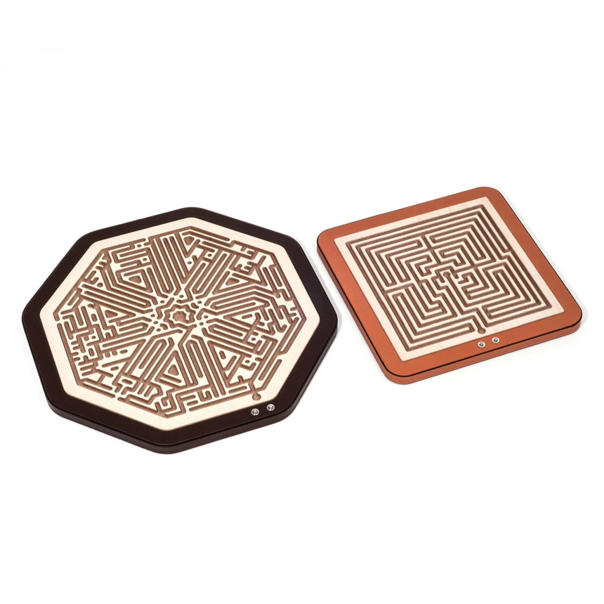 Leather Finished Square Labyrinth | Pinetti Arianna | Italianfurniture.com