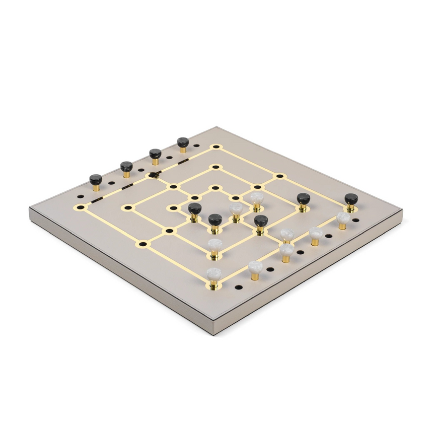 Gold Embellished Leather Game Set | Pinetti Mill | Italianfurniture.com