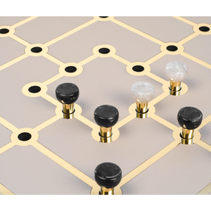 Gold Embellished Leather Game Set | Pinetti Mill | Italianfurniture.com
