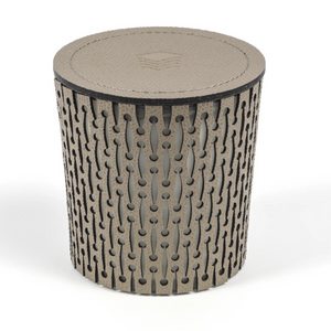 Leather Covered Glass Candle | Pinetti | Italianfurniture.com