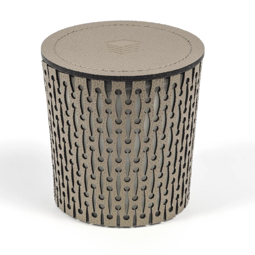 Leather Covered Glass Candle | Pinetti | Italianfurniture.com